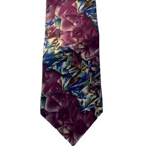J. (Jerry) Garcia SIlk Necktie Crystalilne Purple and Blue Abstract Reps